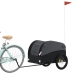 vidaXL velosipēda piekabe, 45 kg, melna, dzelzs