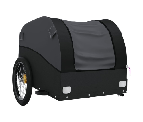 vidaXL velosipēda piekabe, 45 kg, melna, dzelzs