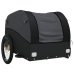 vidaXL velosipēda piekabe, 45 kg, melna, dzelzs
