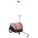 vidaXL velosipēda piekabe, 30 kg, melna un oranža, dzelzs