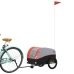 vidaXL velosipēda piekabe, 30 kg, melna un oranža, dzelzs