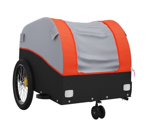 vidaXL velosipēda piekabe, 30 kg, melna un oranža, dzelzs