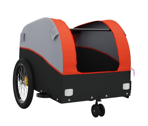 vidaXL velosipēda piekabe, 30 kg, melna un oranža, dzelzs