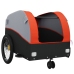 vidaXL velosipēda piekabe, 30 kg, melna un oranža, dzelzs
