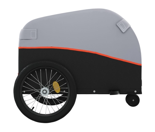 vidaXL velosipēda piekabe, 30 kg, melna un oranža, dzelzs