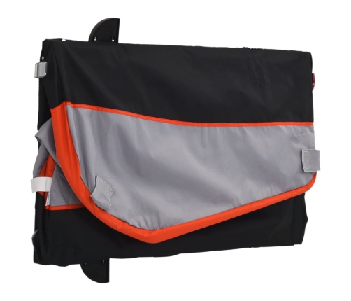vidaXL velosipēda piekabe, 30 kg, melna un oranža, dzelzs