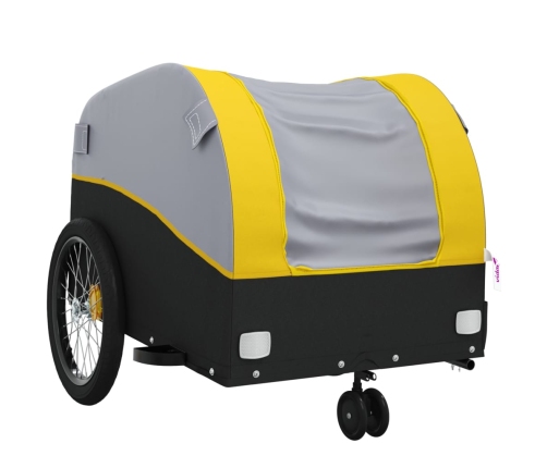 vidaXL velosipēda piekabe, 30 kg, melna un dzeltena, dzelzs