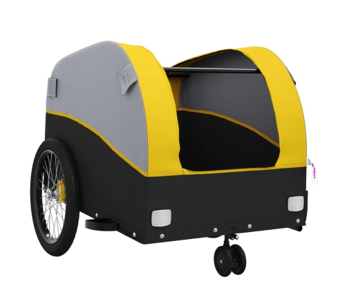 vidaXL velosipēda piekabe, 30 kg, melna un dzeltena, dzelzs