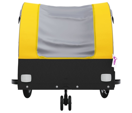 vidaXL velosipēda piekabe, 30 kg, melna un dzeltena, dzelzs