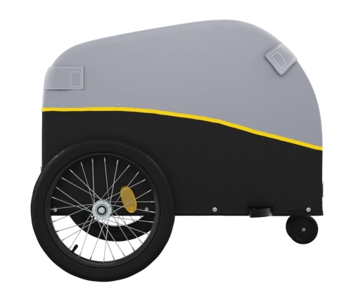 vidaXL velosipēda piekabe, 30 kg, melna un dzeltena, dzelzs