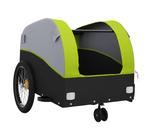 vidaXL velosipēda piekabe, 30 kg, melna un zaļa, dzelzs