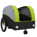 vidaXL velosipēda piekabe, 30 kg, melna un zaļa, dzelzs