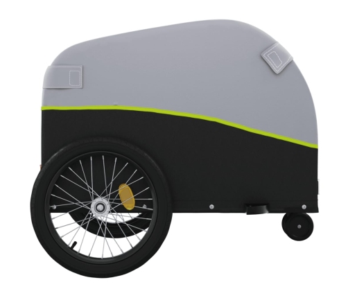 vidaXL velosipēda piekabe, 30 kg, melna un zaļa, dzelzs