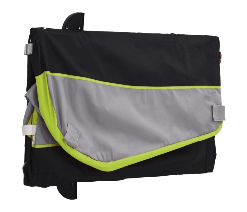 vidaXL velosipēda piekabe, 30 kg, melna un zaļa, dzelzs