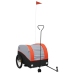 vidaXL velosipēda piekabe, 45 kg, melna un oranža, dzelzs