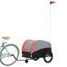 vidaXL velosipēda piekabe, 45 kg, melna un oranža, dzelzs