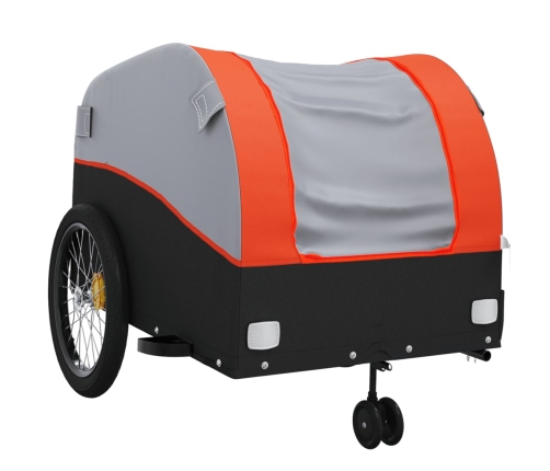 vidaXL velosipēda piekabe, 45 kg, melna un oranža, dzelzs
