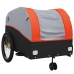 vidaXL velosipēda piekabe, 45 kg, melna un oranža, dzelzs