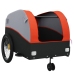 vidaXL velosipēda piekabe, 45 kg, melna un oranža, dzelzs