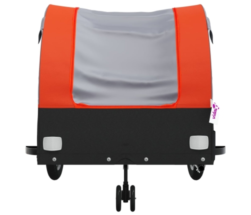 vidaXL velosipēda piekabe, 45 kg, melna un oranža, dzelzs