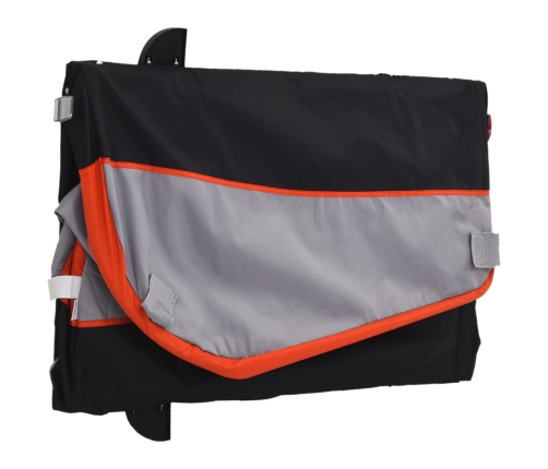 vidaXL velosipēda piekabe, 45 kg, melna un oranža, dzelzs
