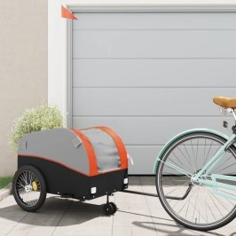 Velosipēda Piekabe, 45 Kg, Melna Un Oranža, Dzelzs Vidaxl
