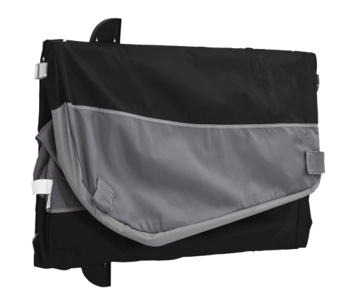 vidaXL velosipēda piekabe, 45 kg, melna un pelēka, dzelzs