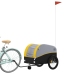 vidaXL velosipēda piekabe, 45 kg, melna un dzeltena, dzelzs