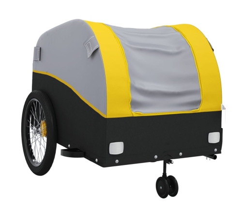 vidaXL velosipēda piekabe, 45 kg, melna un dzeltena, dzelzs