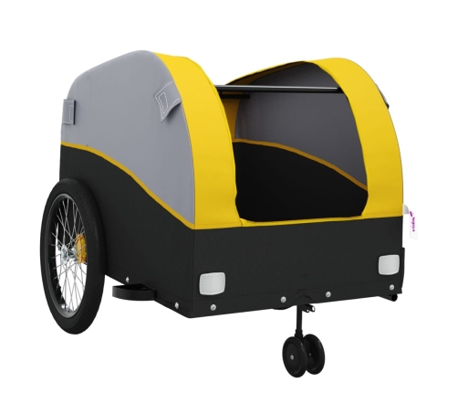 vidaXL velosipēda piekabe, 45 kg, melna un dzeltena, dzelzs
