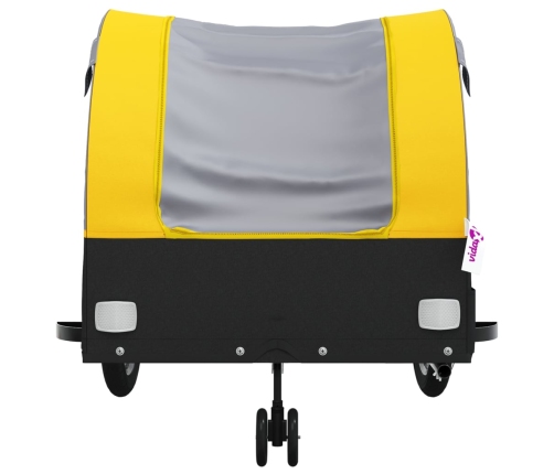 vidaXL velosipēda piekabe, 45 kg, melna un dzeltena, dzelzs