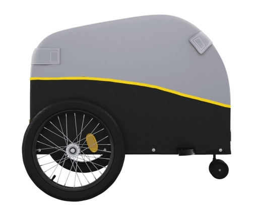 vidaXL velosipēda piekabe, 45 kg, melna un dzeltena, dzelzs