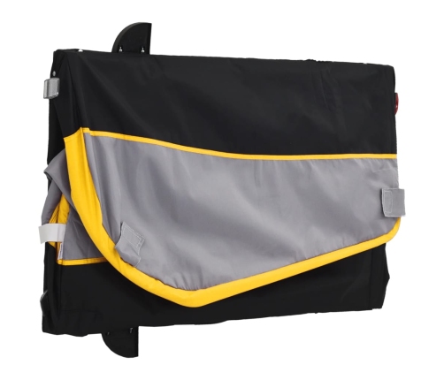 vidaXL velosipēda piekabe, 45 kg, melna un dzeltena, dzelzs