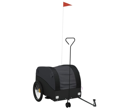 vidaXL velosipēda piekabe, 45 kg, melna, dzelzs