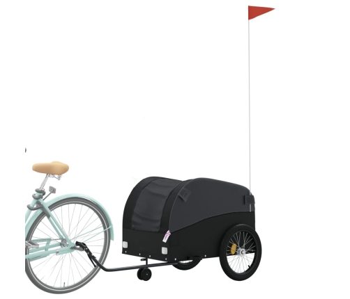 vidaXL velosipēda piekabe, 45 kg, melna, dzelzs
