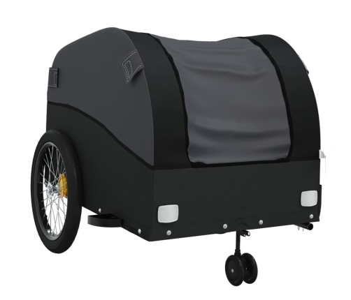 vidaXL velosipēda piekabe, 45 kg, melna, dzelzs