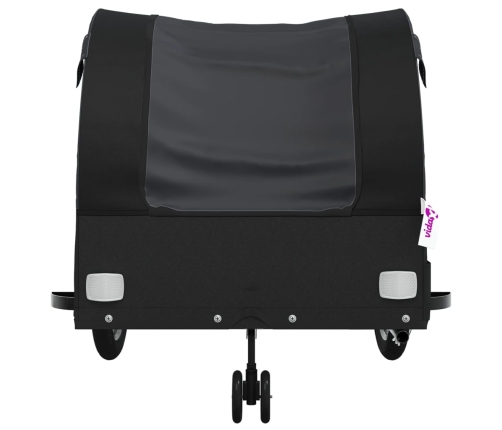 vidaXL velosipēda piekabe, 45 kg, melna, dzelzs