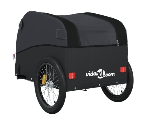 vidaXL velosipēda piekabe, 45 kg, melna, dzelzs