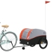 vidaXL velosipēda piekabe, 45 kg, melna un oranža, dzelzs