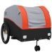 vidaXL velosipēda piekabe, 45 kg, melna un oranža, dzelzs