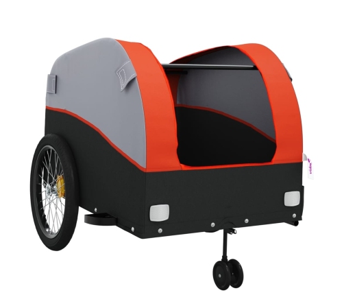 vidaXL velosipēda piekabe, 45 kg, melna un oranža, dzelzs