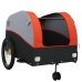 vidaXL velosipēda piekabe, 45 kg, melna un oranža, dzelzs