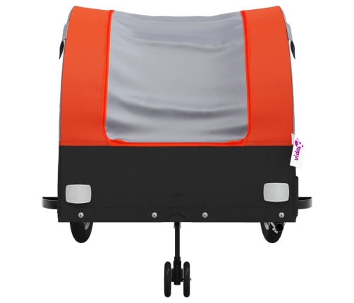 vidaXL velosipēda piekabe, 45 kg, melna un oranža, dzelzs