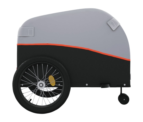 vidaXL velosipēda piekabe, 45 kg, melna un oranža, dzelzs