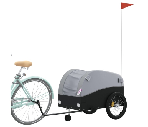 Velosipēda Piekabe, 45 Kg, Melna Un Pelēka, Dzelzs Vidaxl