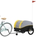 vidaXL velosipēda piekabe, 45 kg, melna un dzeltena, dzelzs