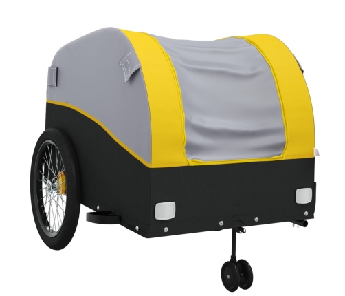 vidaXL velosipēda piekabe, 45 kg, melna un dzeltena, dzelzs