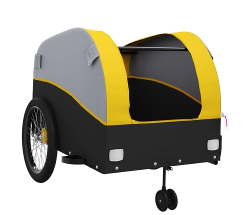 vidaXL velosipēda piekabe, 45 kg, melna un dzeltena, dzelzs