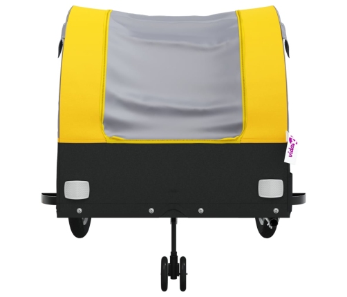 vidaXL velosipēda piekabe, 45 kg, melna un dzeltena, dzelzs