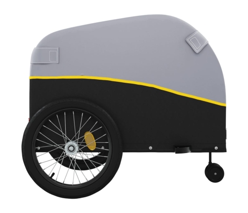 vidaXL velosipēda piekabe, 45 kg, melna un dzeltena, dzelzs